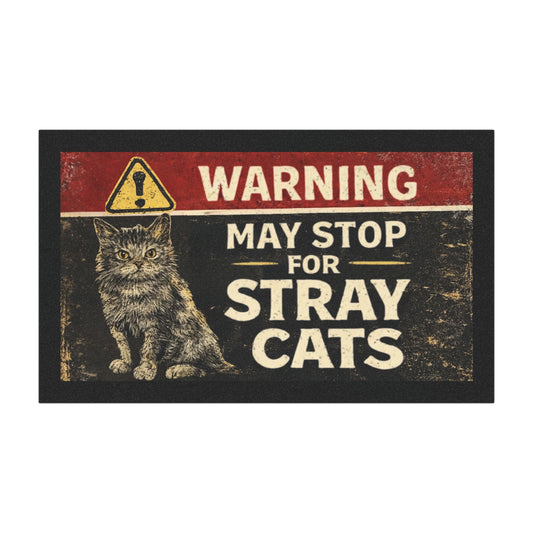 Warning May Stop for Stray Cats Car Magnet | Cat Rescue Retro Sign
