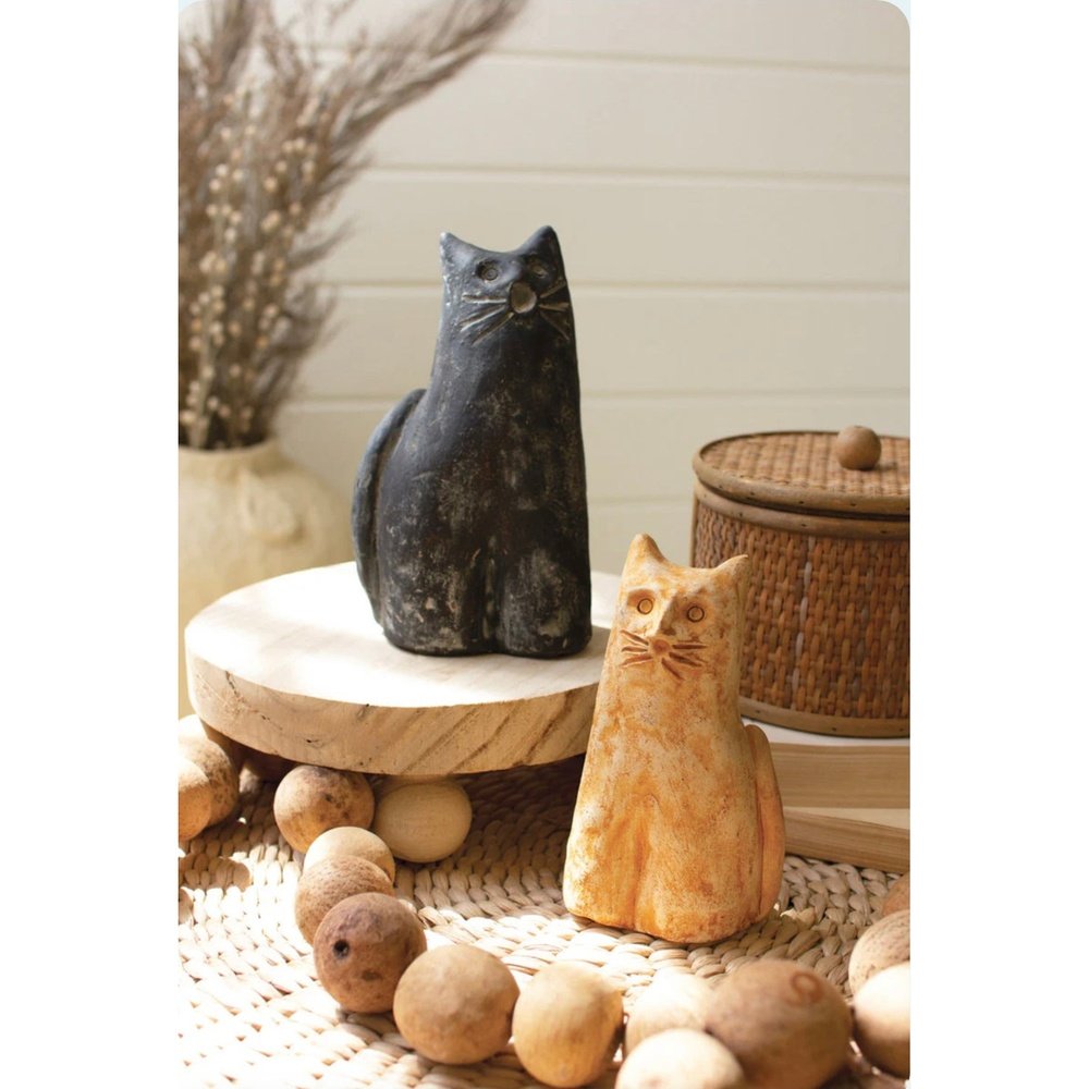 Set of 2 Clay Cats