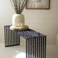 Slatted Black Metal Bench Console