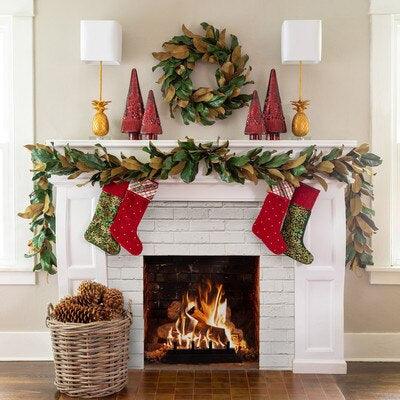 Christmas Wreath Velvet Stocking