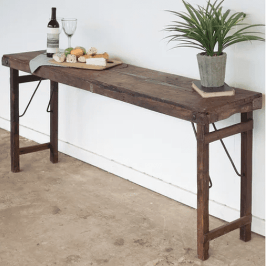 Antique Wooden Folding Console Table