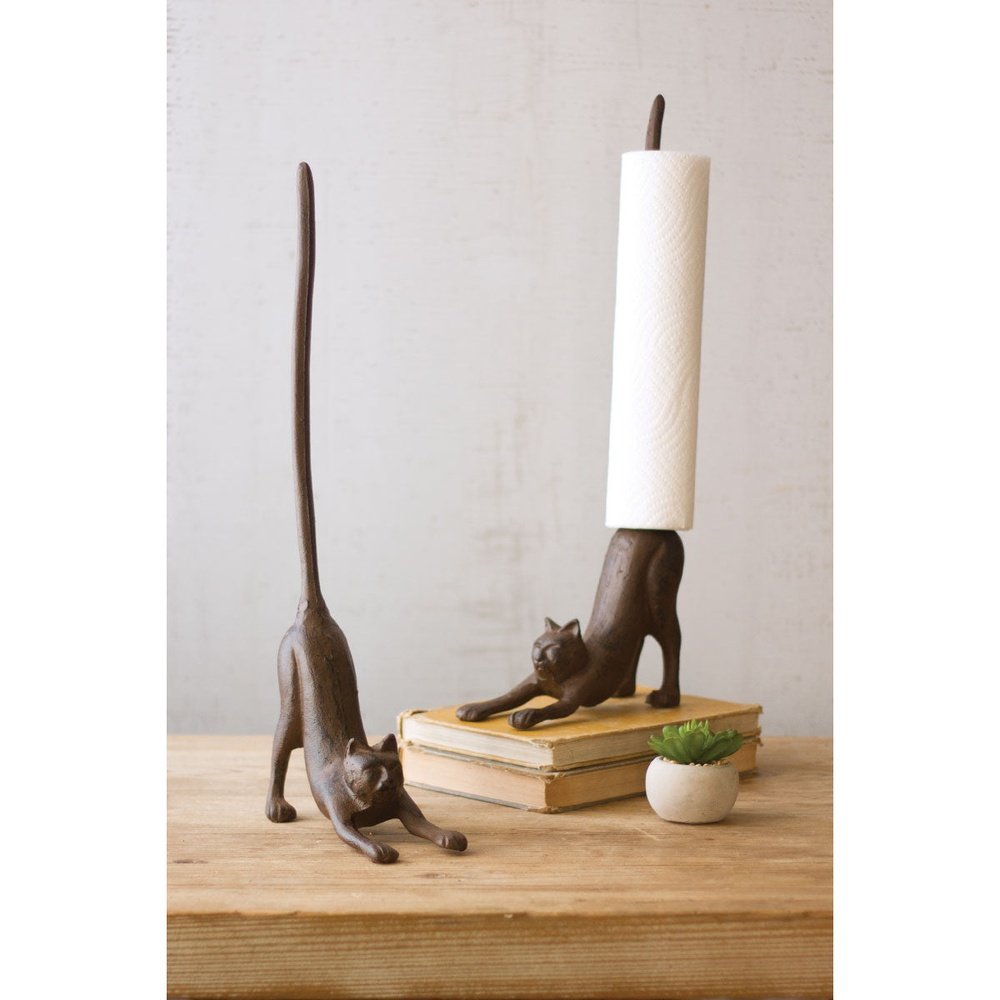 Cast Iron Cat Paper Towel Holder