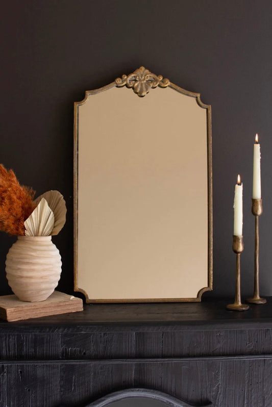 Antique Brass Vertical Wall Mirror