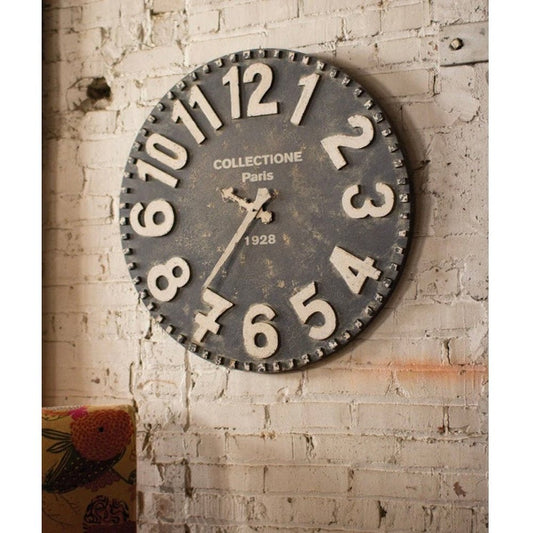 Black and White Wooden Wall Clock