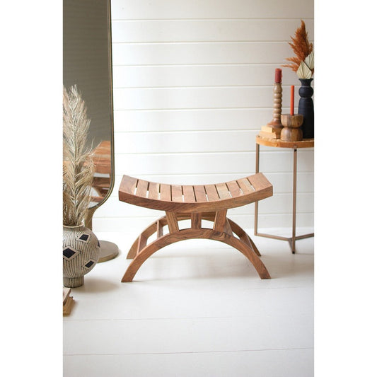 Acacia Wood Curved Top Bench