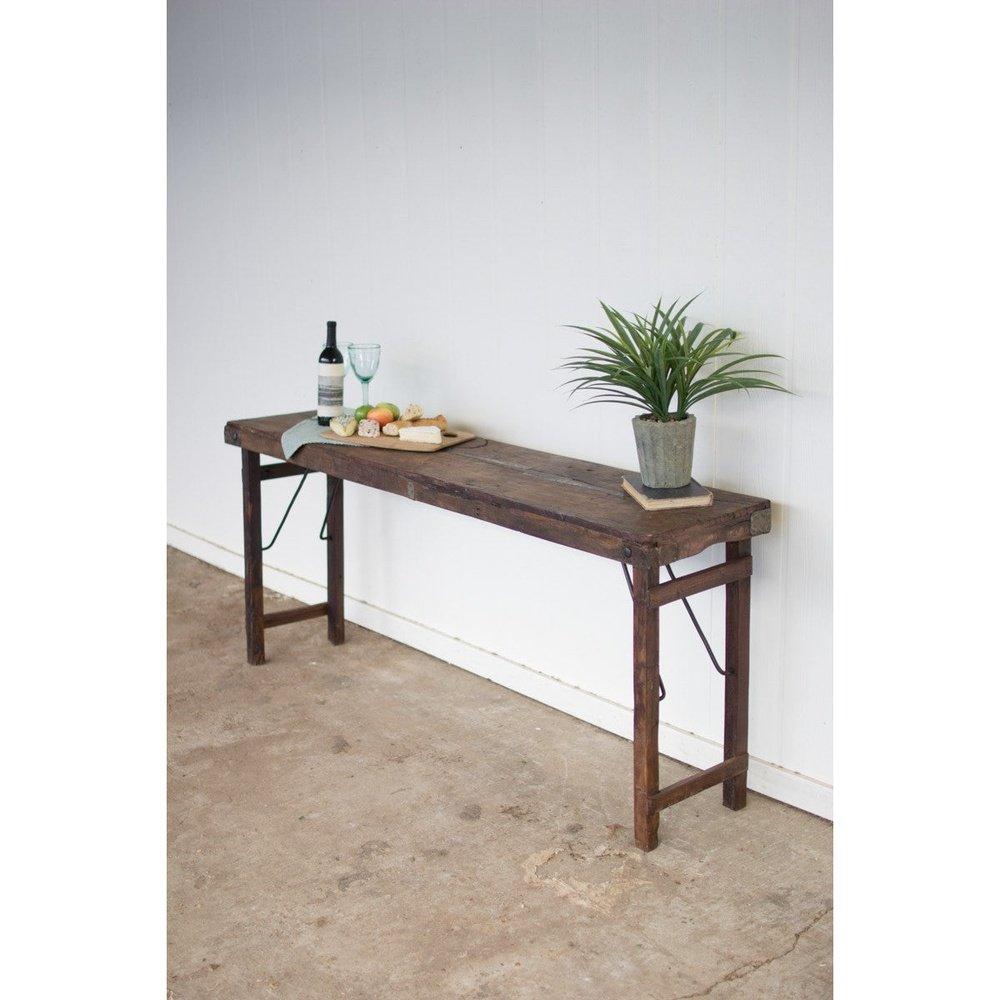 Antique Wooden Folding Console Table