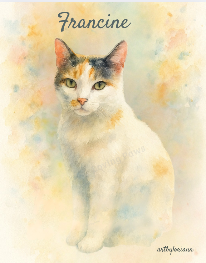 Francine 8x10 Watercolor Digital Download by artbyloriann