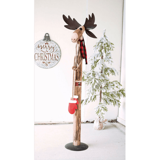 Recycled Wood and Iron Moose
