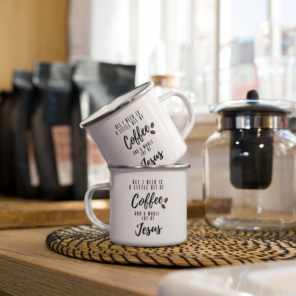 Coffee and Jesus Enamel Mug