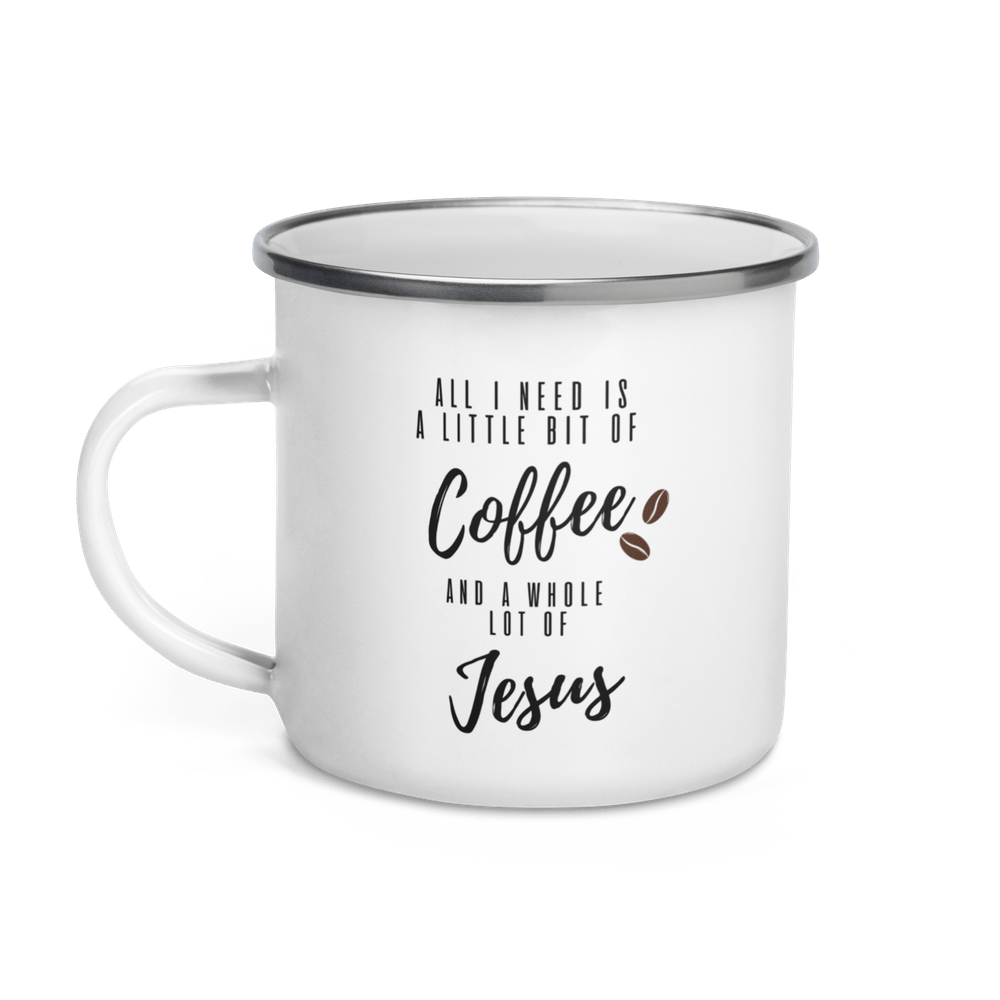 Coffee and Jesus Enamel Mug