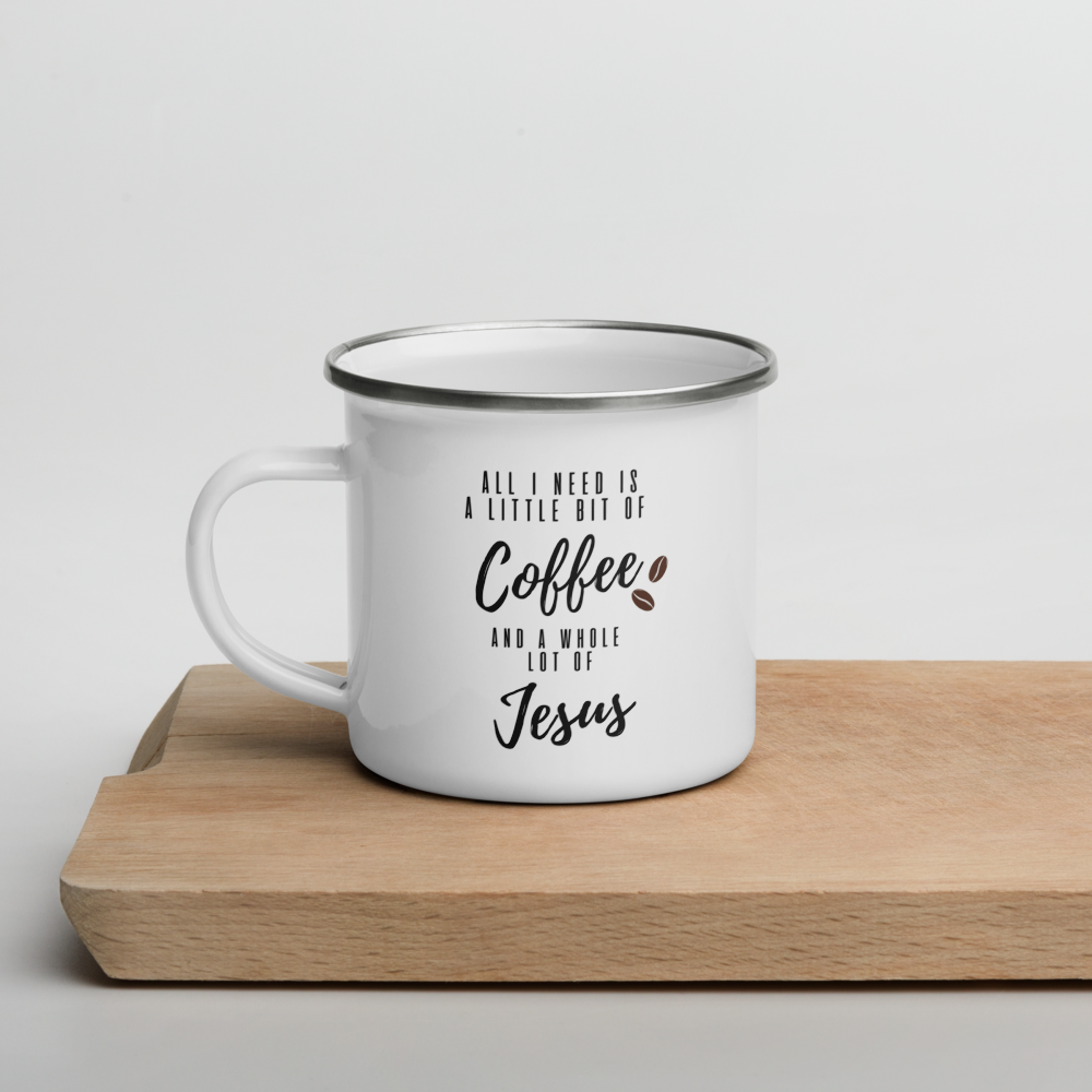 Coffee and Jesus Enamel Mug