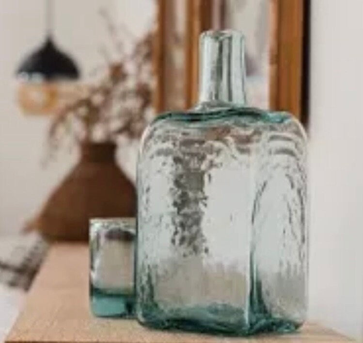 Unique Recycled Carafe and Drinking Glass - Gift - Wedding - Engagement