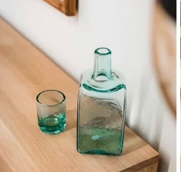Unique Recycled Carafe and Drinking Glass - Gift - Wedding - Engagement