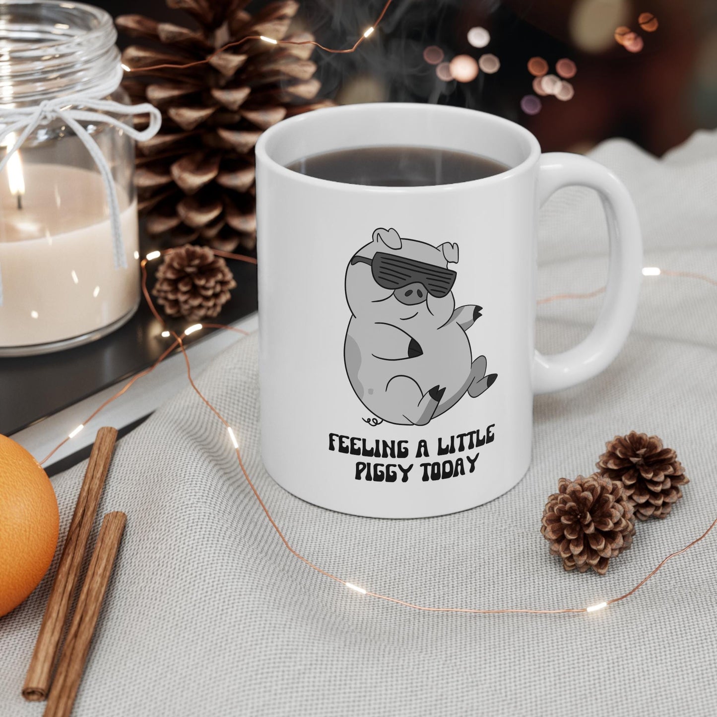 Feeling Piggy 11oz White Mug