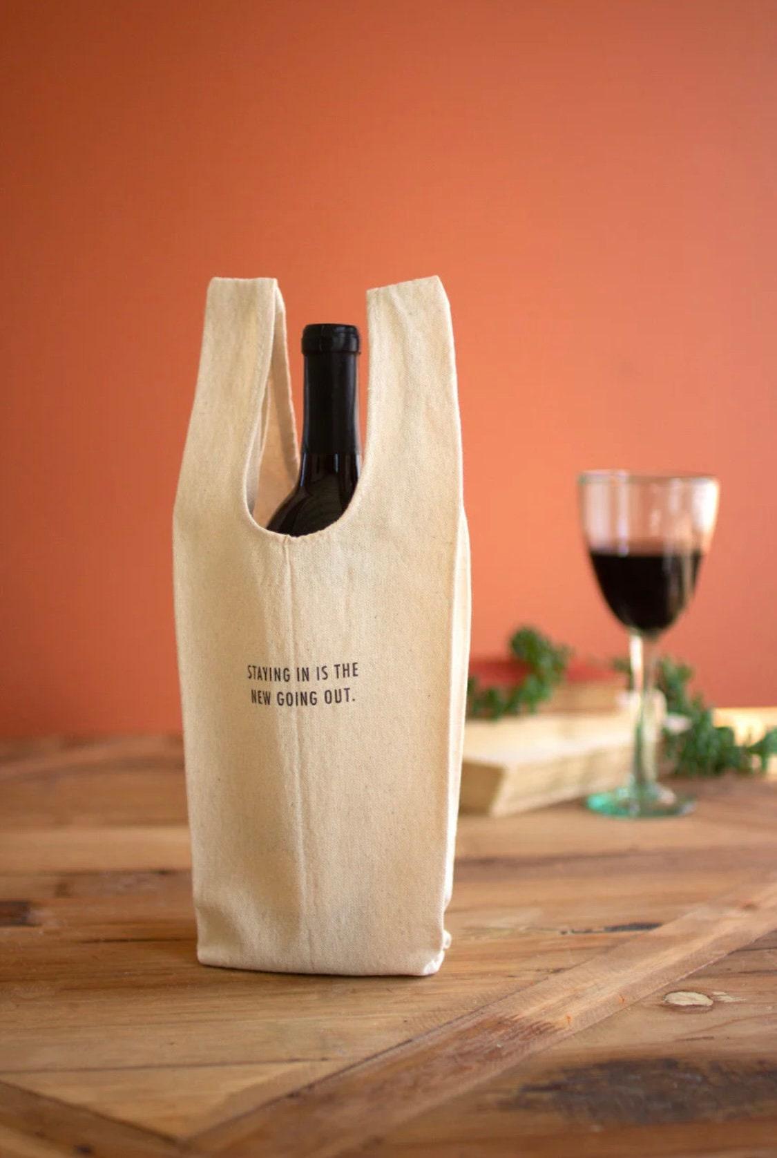 Set of 6 wine bags with quirky sayings