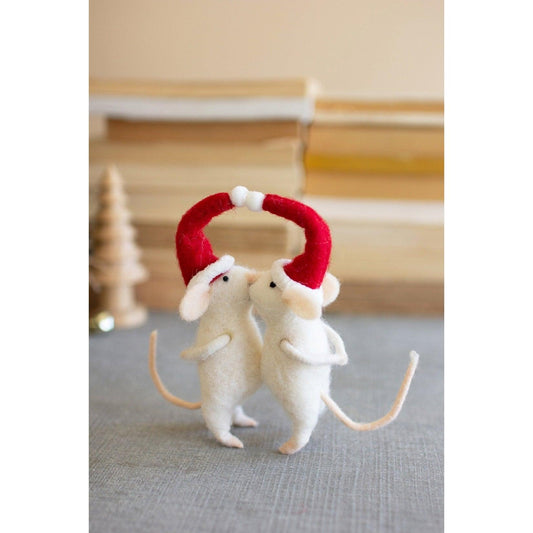 Kissing Felt Christmas Mice