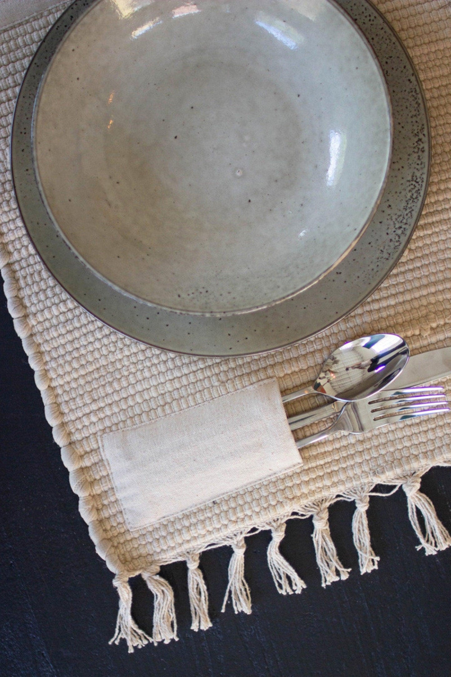 Oatmeal Ceramic Dinner Plates & Bowls- 12 Sets