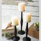 Set of 3 Rustic Hand Forged Iron Candle Stands