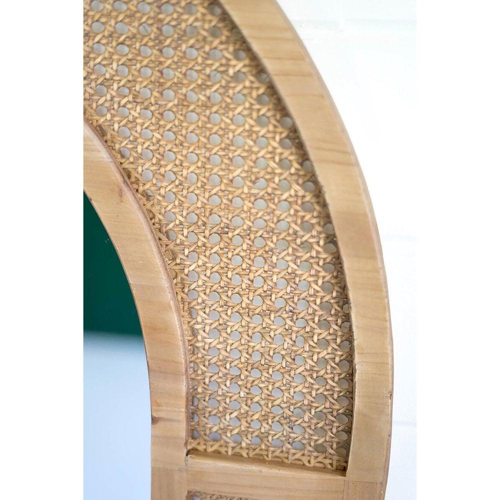 Woven Arched Rattan Framed Wall Mirror- Small