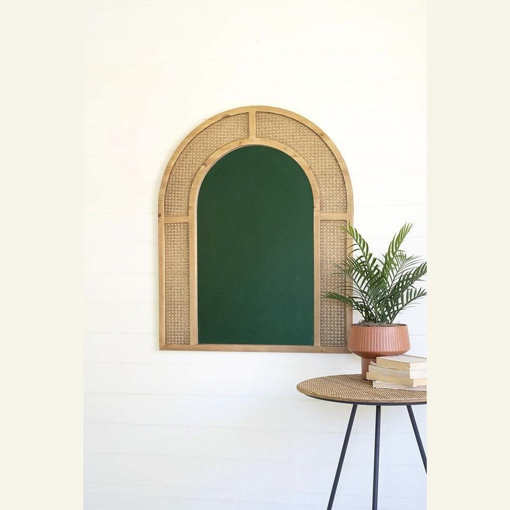 Woven Arched Rattan Framed Wall Mirror- Small