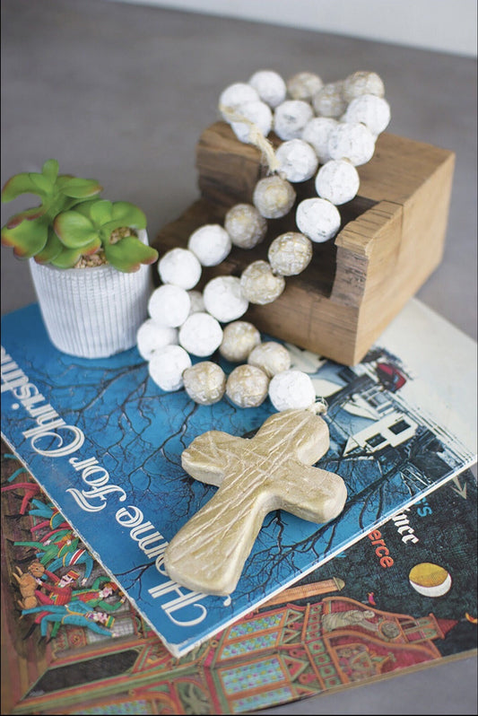Handcrafted Clay Blessing Beads with Cross