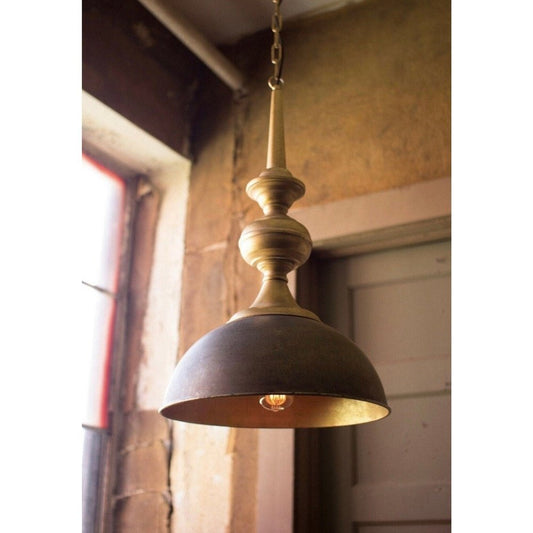 Modern Farmhouse Pendant Light with Antique Gold Finish