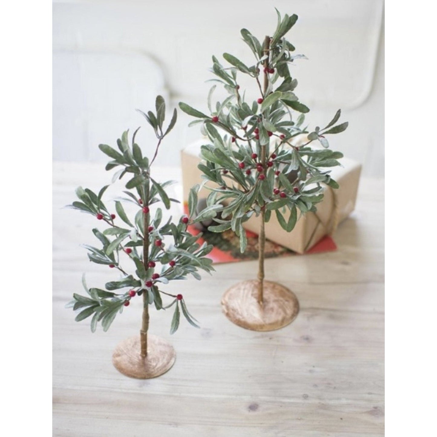 Artificial Mistletoe Trees, Set Of Two