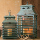 Set of 2 Vintage Blue Shutter Lanterns