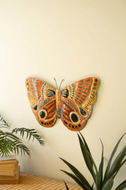 Hand Painted Metal Butterfly Wall Art
