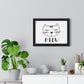 Meow Cat Wall Art Poster  Cute Nursery Horizontal Framed Print