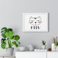 Meow Cat Wall Art Poster  Cute Nursery Horizontal Framed Print