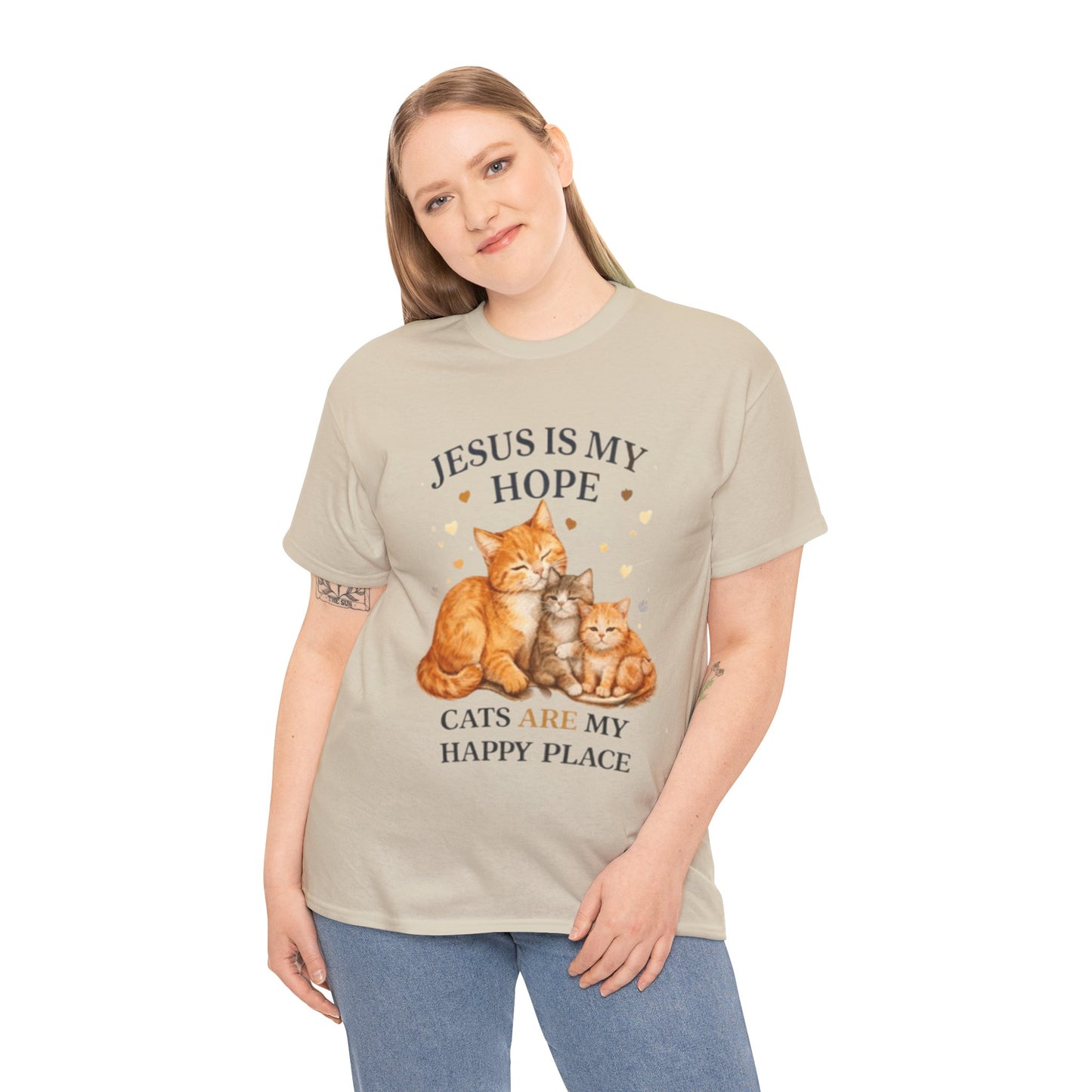 Jesus Is My Hope Cats Are My Happy Place T-Shirt