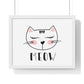 Meow Cat Wall Art Poster  Cute Nursery Horizontal Framed Print