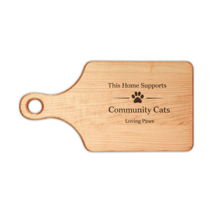 Engraved Cat Rescue Wooden Cutting Board  “This Home Supports Community Cats”