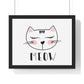 Meow Cat Wall Art Poster  Cute Nursery Horizontal Framed Print