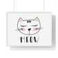 Meow Cat Wall Art Poster  Cute Nursery Horizontal Framed Print