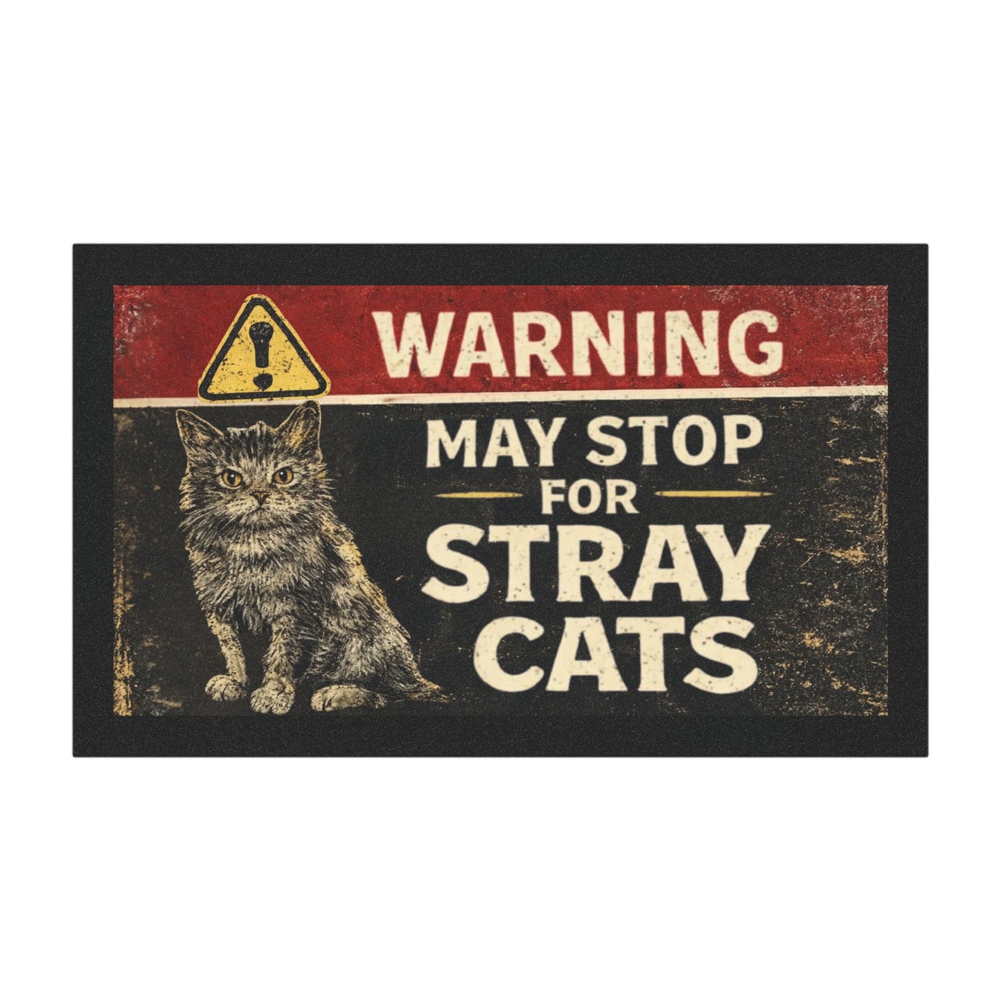 Warning May Stop for Stray Cats Car Magnet | Cat Rescue Retro Sign