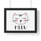 Meow Cat Wall Art Poster  Cute Nursery Horizontal Framed Print