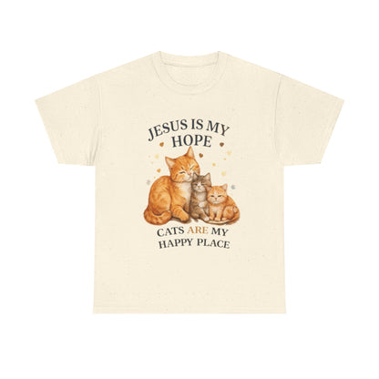 Jesus Is My Hope Cats Are My Happy Place T-Shirt