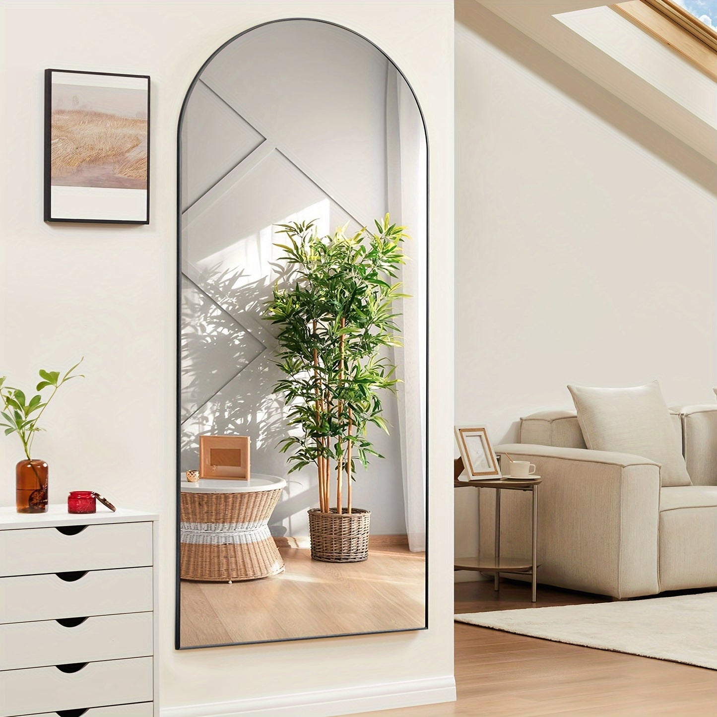 Full-Length Floor Mirror with Stand