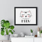 Meow Cat Wall Art Poster  Cute Nursery Horizontal Framed Print