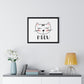 Meow Cat Wall Art Poster  Cute Nursery Horizontal Framed Print