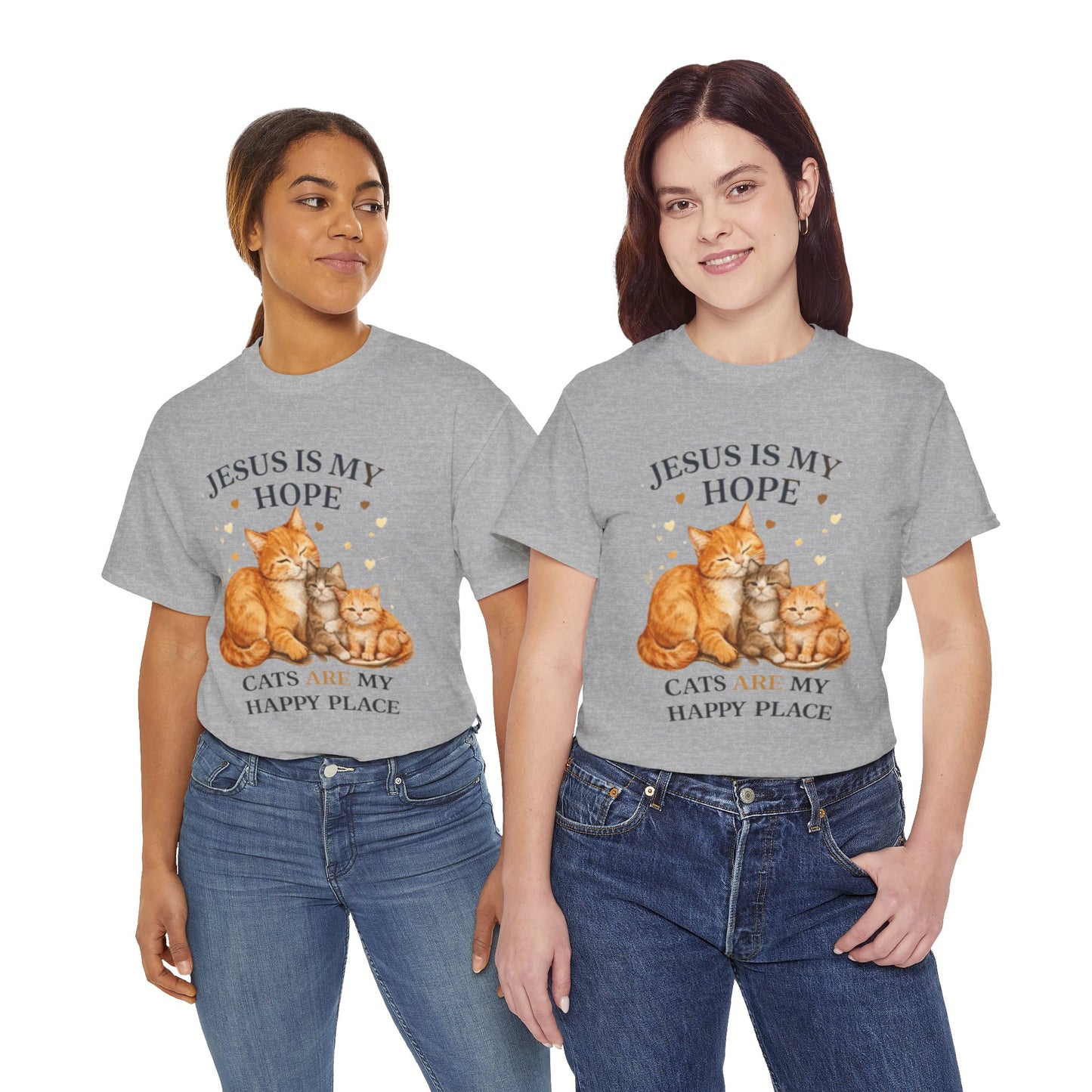 Jesus Is My Hope Cats Are My Happy Place T-Shirt