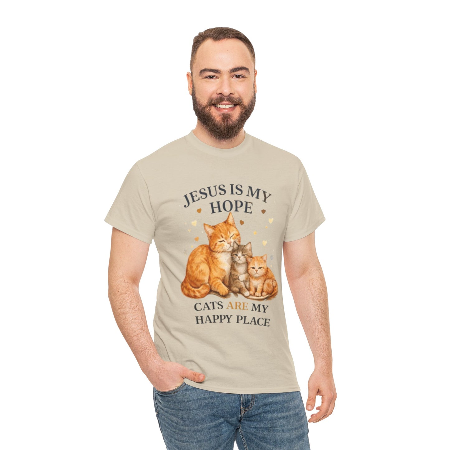 Jesus Is My Hope Cats Are My Happy Place T-Shirt