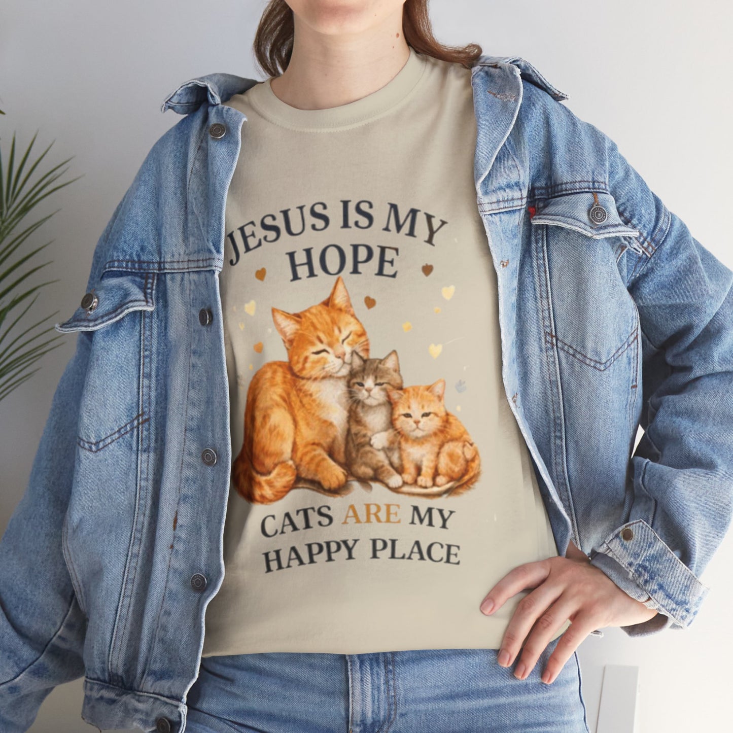 Jesus Is My Hope Cats Are My Happy Place T-Shirt