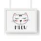 Meow Cat Wall Art Poster  Cute Nursery Horizontal Framed Print
