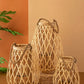 Set of 3 Natural Willow Lanterns with Glass Insert
