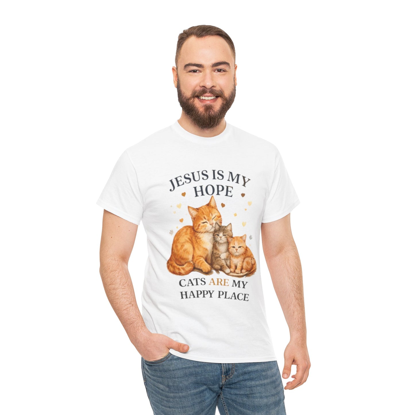 Jesus Is My Hope Cats Are My Happy Place T-Shirt