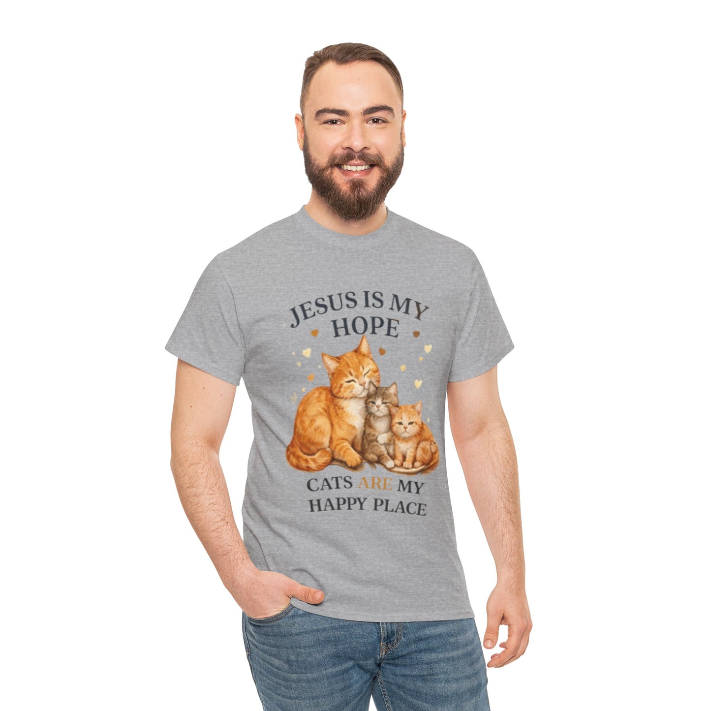 Jesus Is My Hope Cats Are My Happy Place T-Shirt