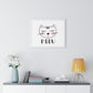 Meow Cat Wall Art Poster  Cute Nursery Horizontal Framed Print